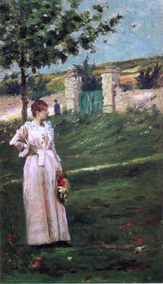 Charles Stanley Reinhart Woman in a Landscape - Hand Painted Oil Painting