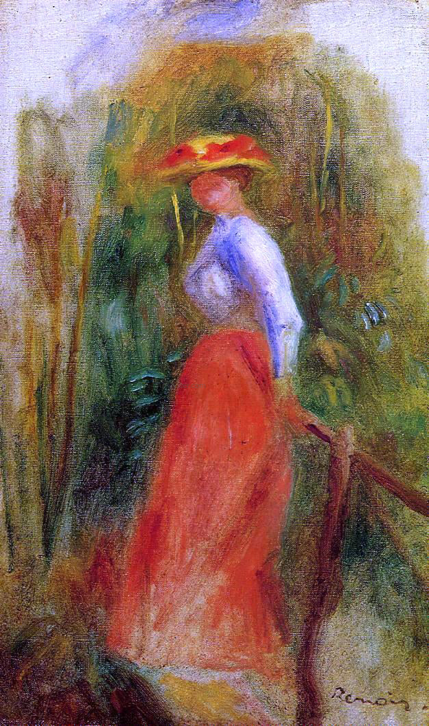 Pierre Auguste Renoir Woman in a Landscape - Hand Painted Oil Painting