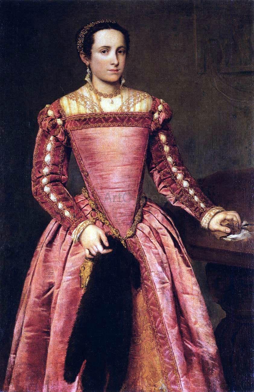 Giovanni Battista Moroni Woman in a Red Dress Oil Painting – Art Oyster LLC