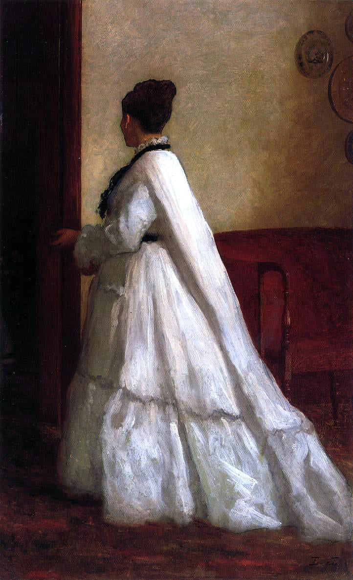 Eastman Johnson Woman in a White Dress - Hand Painted Oil Painting