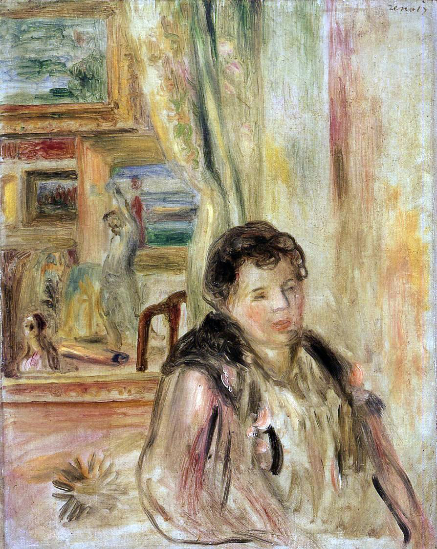 Pierre Auguste Renoir Woman in an Interior - Hand Painted Oil Painting