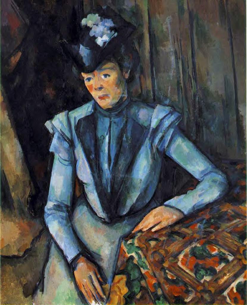 Paul Cezanne Woman in Blue - Hand Painted Oil Painting