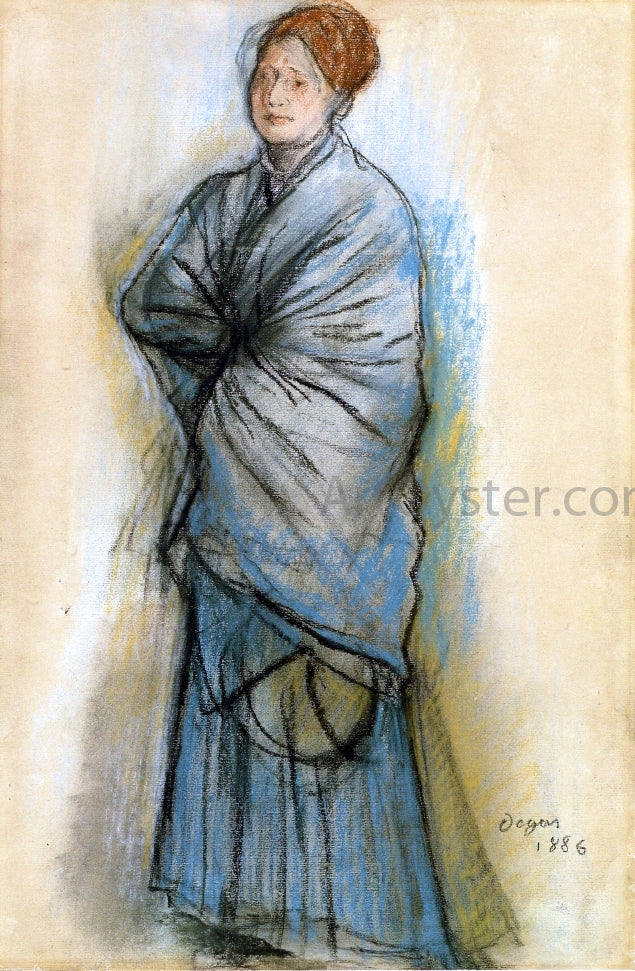 Edgar Degas Woman in Blue (also known as Portrait of Mlle. Helene Rouart) - Hand Painted Oil Painting