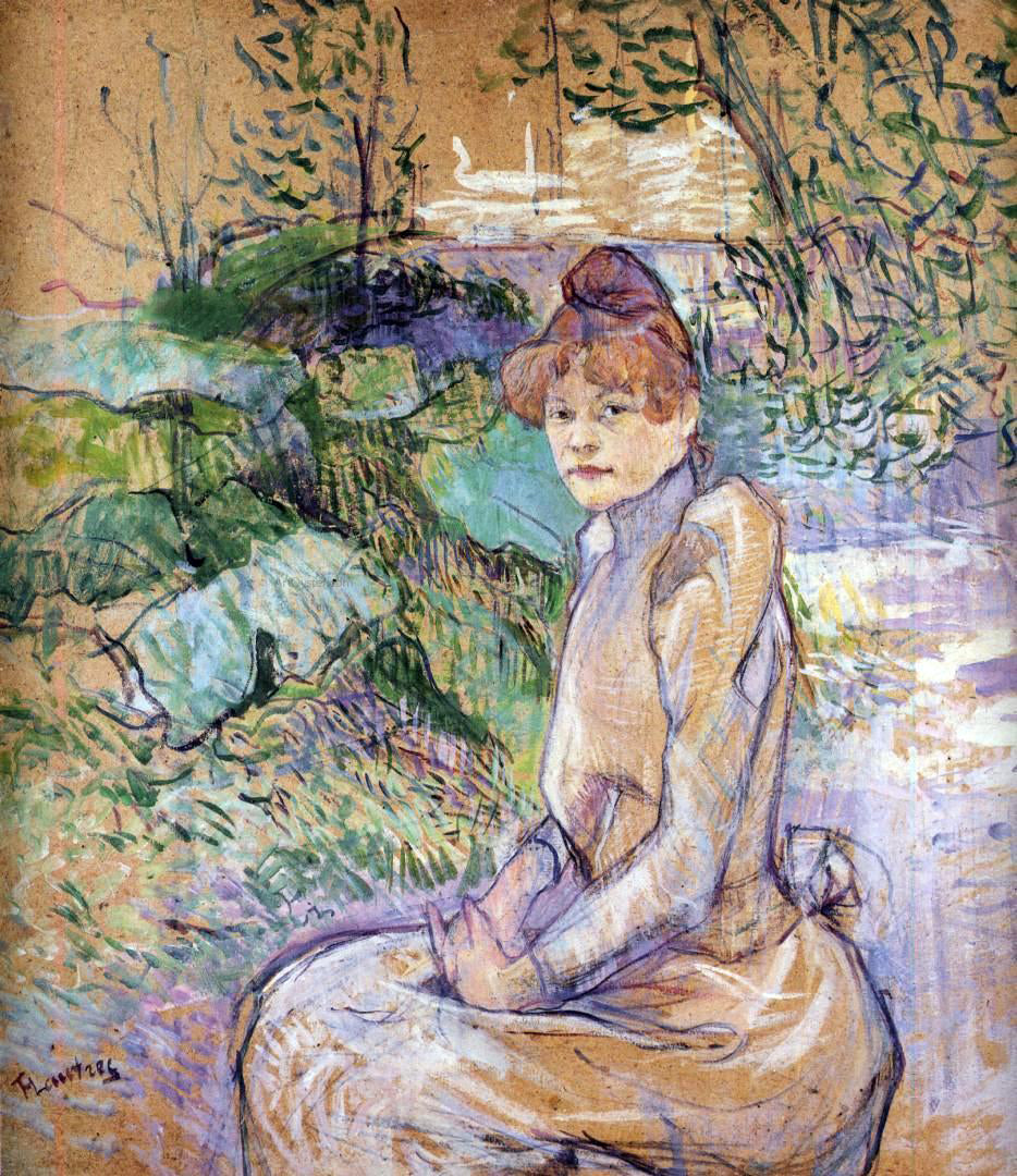 Henri De Toulouse-Lautrec Woman in Monsieur Forest's Garden - Hand Painted Oil Painting