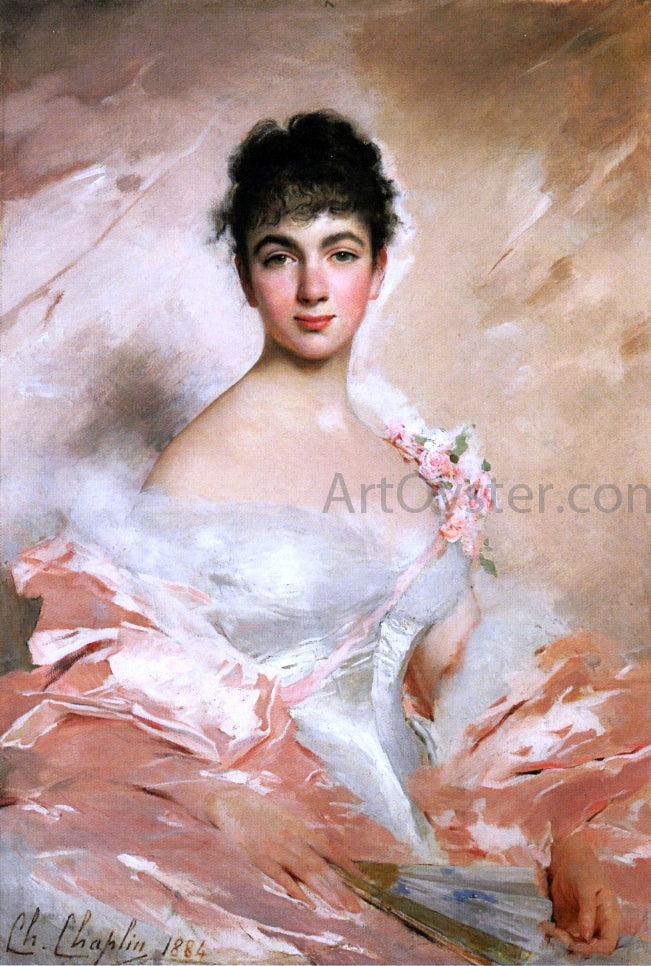 Charles Chaplin Woman in Pink - Hand Painted Oil Painting