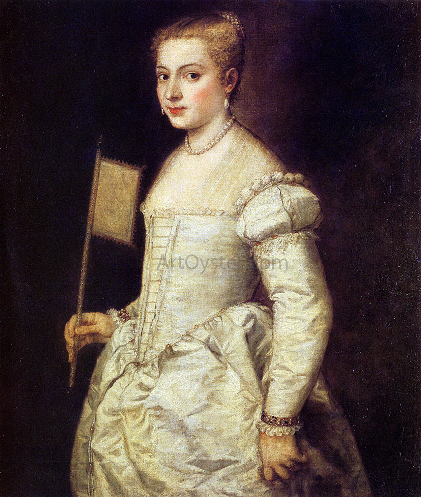 Titian Woman in White - Hand Painted Oil Painting