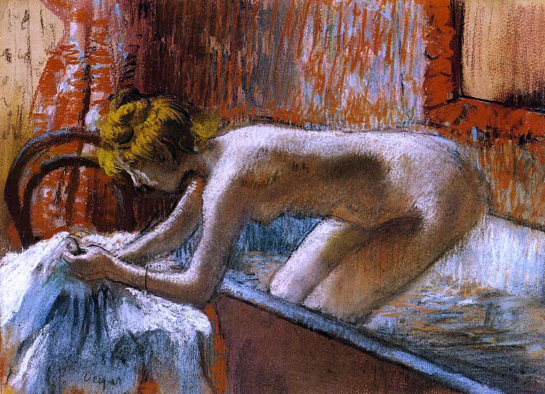 Edgar Degas Woman Leaving Her Bath - Hand Painted Oil Painting
