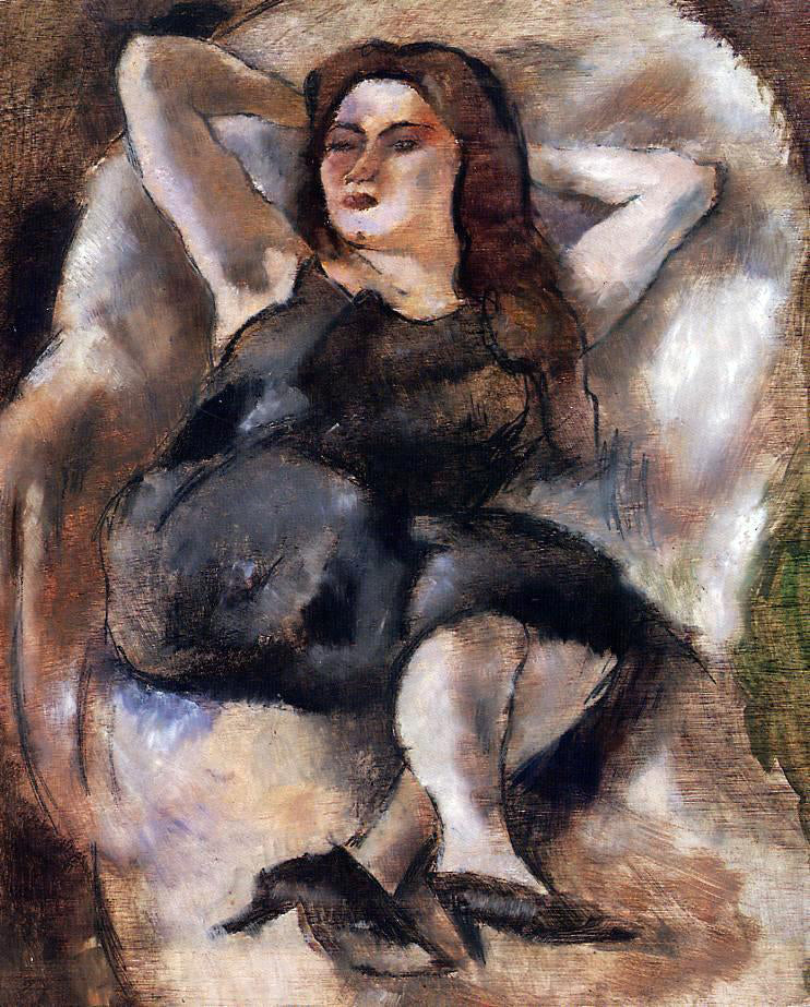 Jules Pascin Woman on a Divan - Hand Painted Oil Painting
