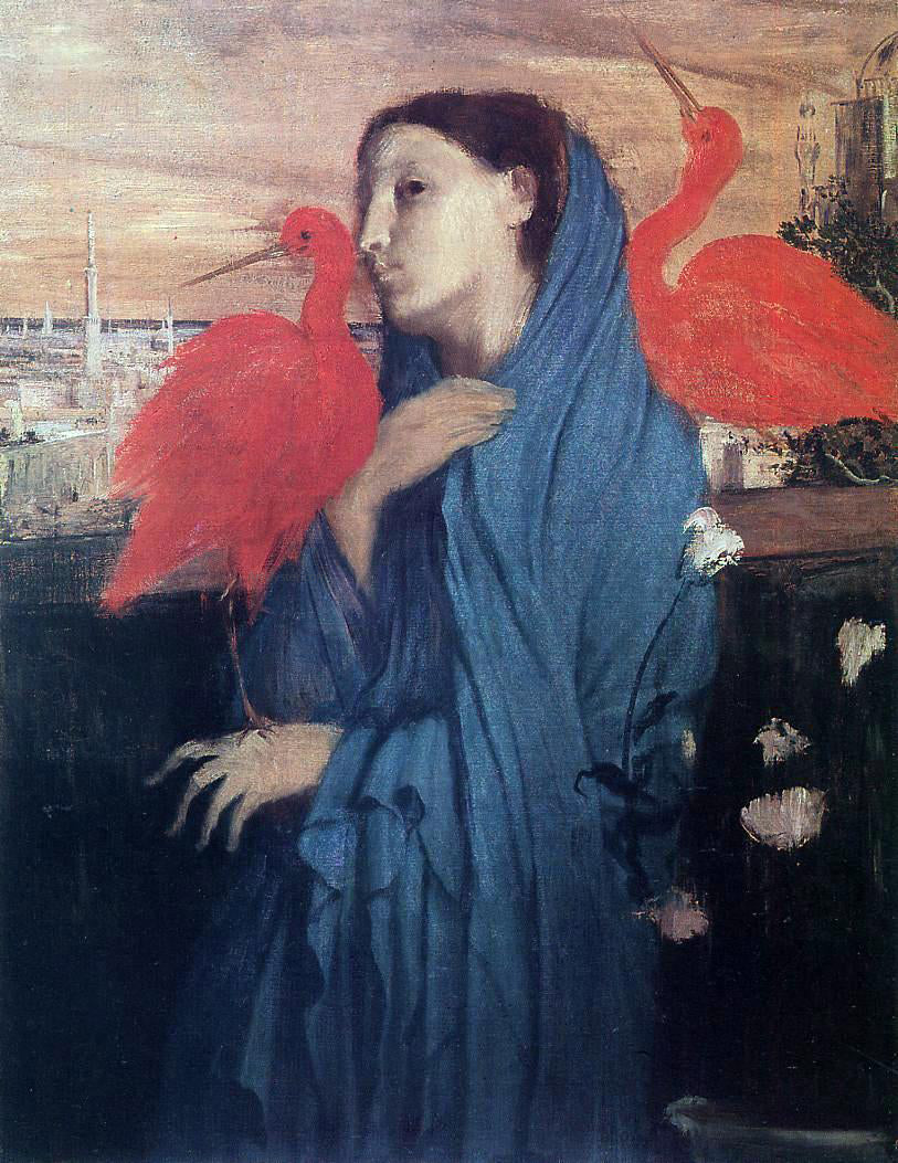 Edgar Degas Woman on a Terrace (also known as Young Woman and Ibis) - Hand Painted Oil Painting
