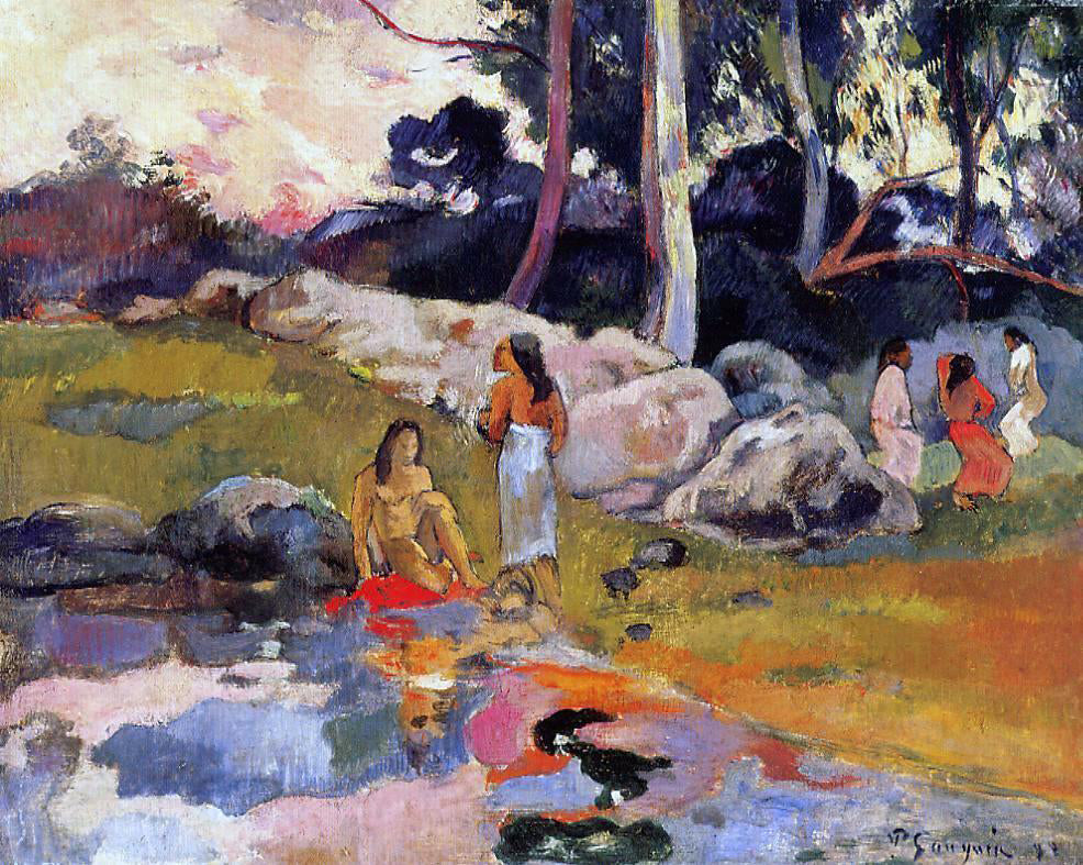 Paul Gauguin Woman on the Banks of the River - Hand Painted Oil Painting