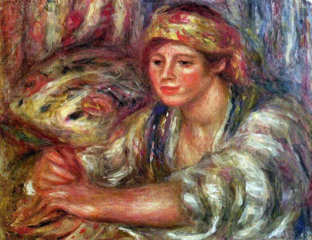 Pierre Auguste Renoir Woman Playing Cards - Hand Painted Oil Painting