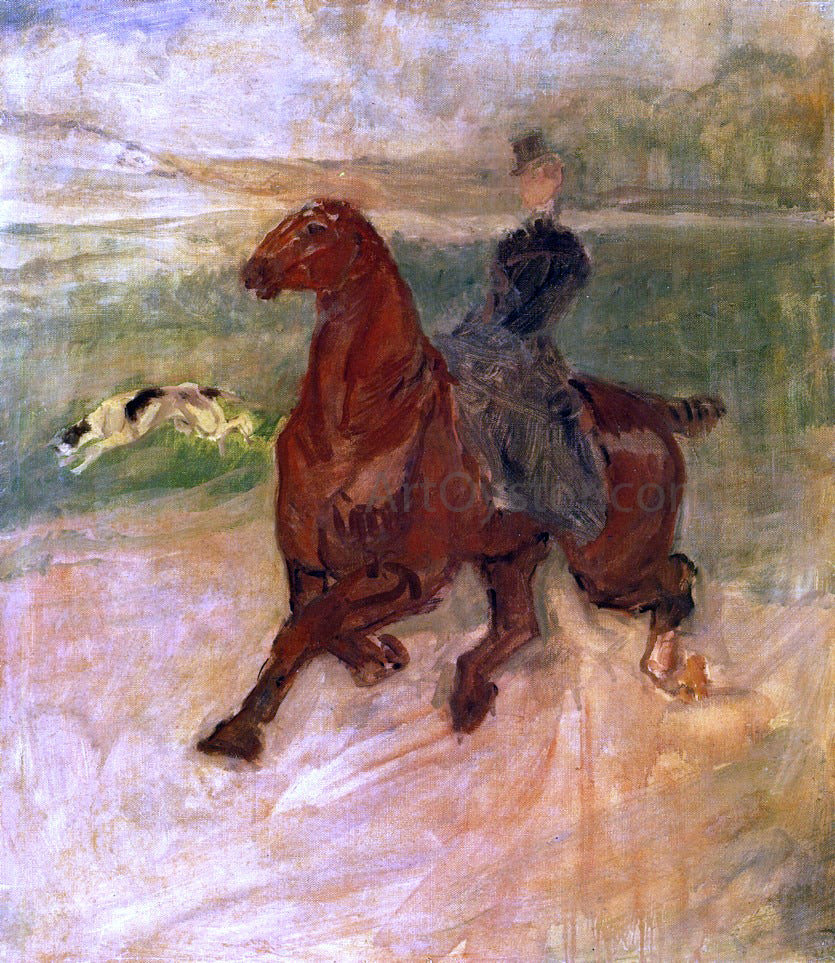 Henri De Toulouse-Lautrec Woman Rider and Dog - Hand Painted Oil Painting
