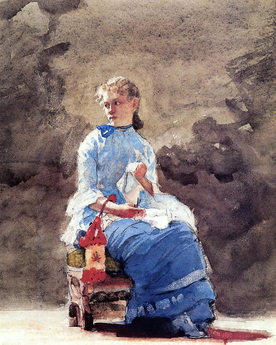 Winslow Homer Woman Sewing - Hand Painted Oil Painting