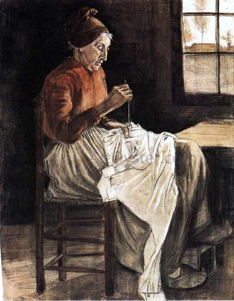 Vincent Van Gogh Woman Sewing - Hand Painted Oil Painting