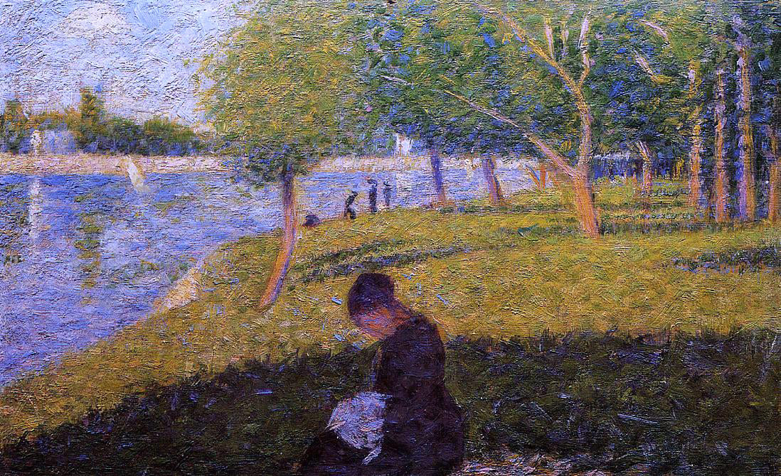 Georges Seurat Woman Sewing - Hand Painted Oil Painting