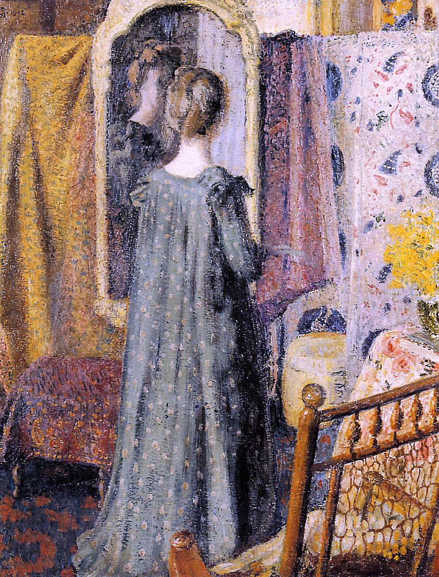 Georges Lemmen Woman Standing in Front of the Mirror (also known as Madame Georges Lemmen) - Hand Painted Oil Painting