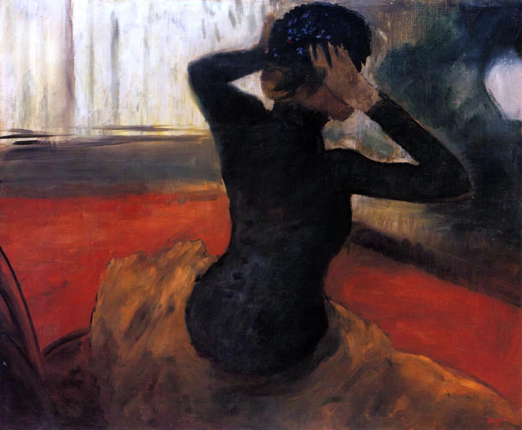Edgar Degas Woman Trying on a Hat - Hand Painted Oil Painting