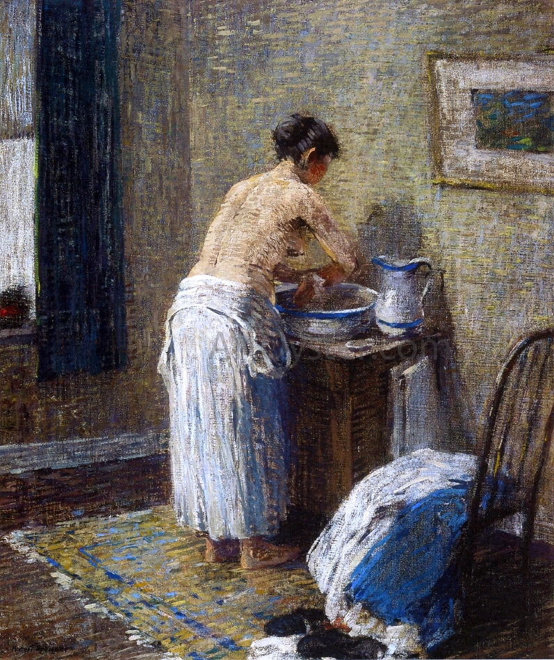 Robert Spencer Woman Washing - Hand Painted Oil Painting