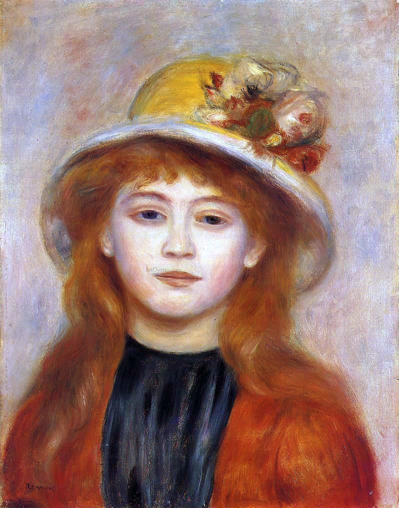 Pierre Auguste Renoir Woman Wearing a Hat - Hand Painted Oil Painting