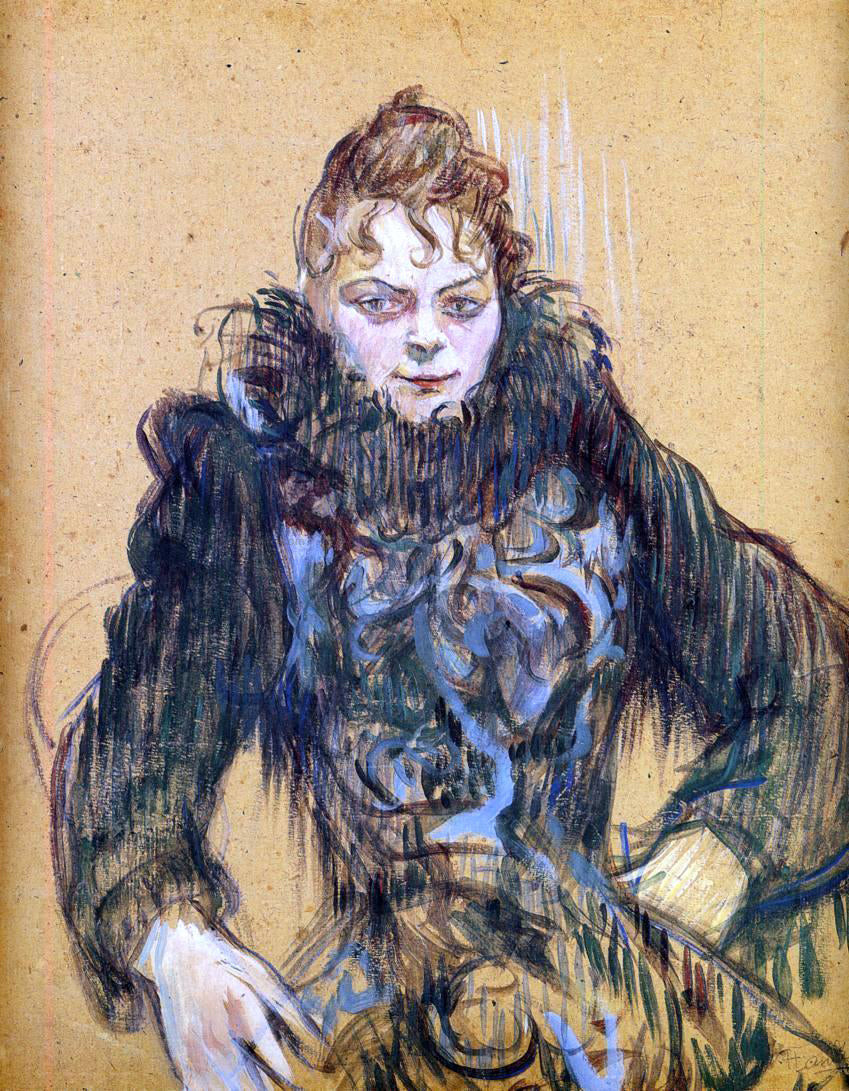 Henri De Toulouse-Lautrec Woman with a Black Boa - Hand Painted Oil Painting