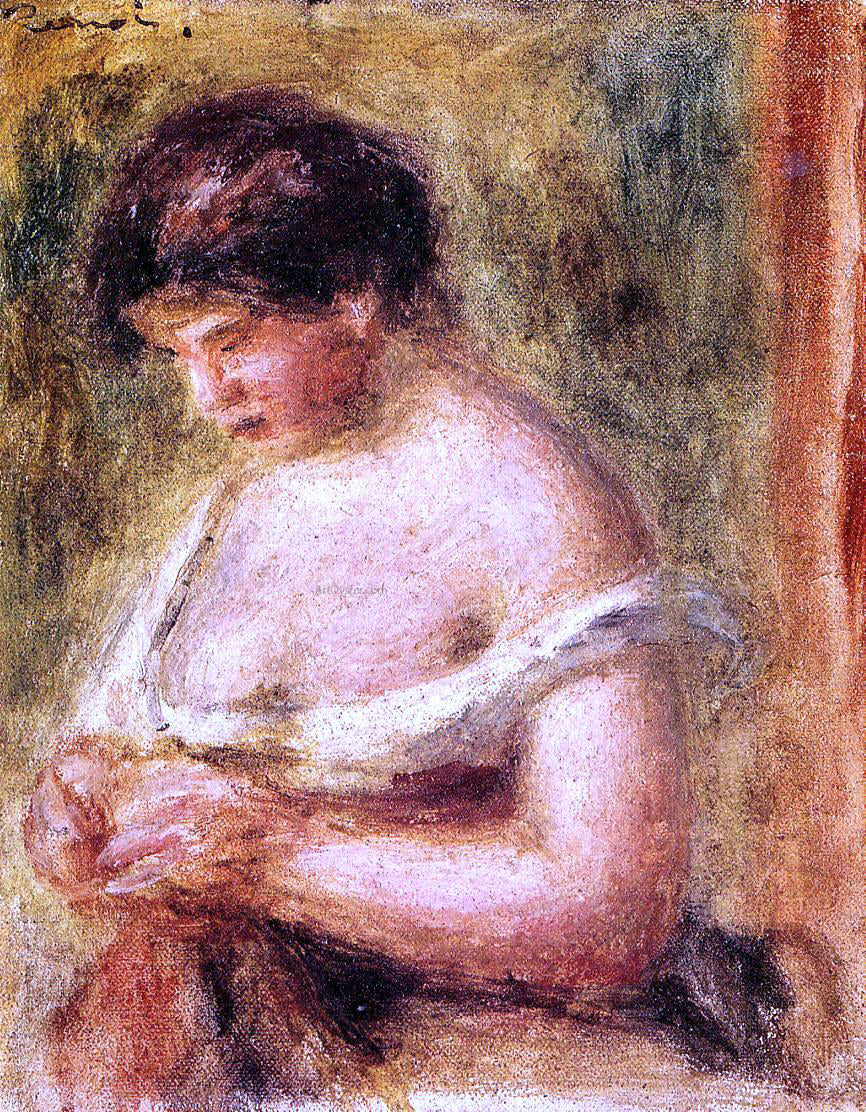 Pierre Auguste Renoir Woman with a Corset - Hand Painted Oil Painting