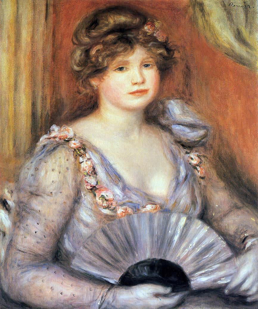 Pierre Auguste Renoir Woman with a Fan - Hand Painted Oil Painting