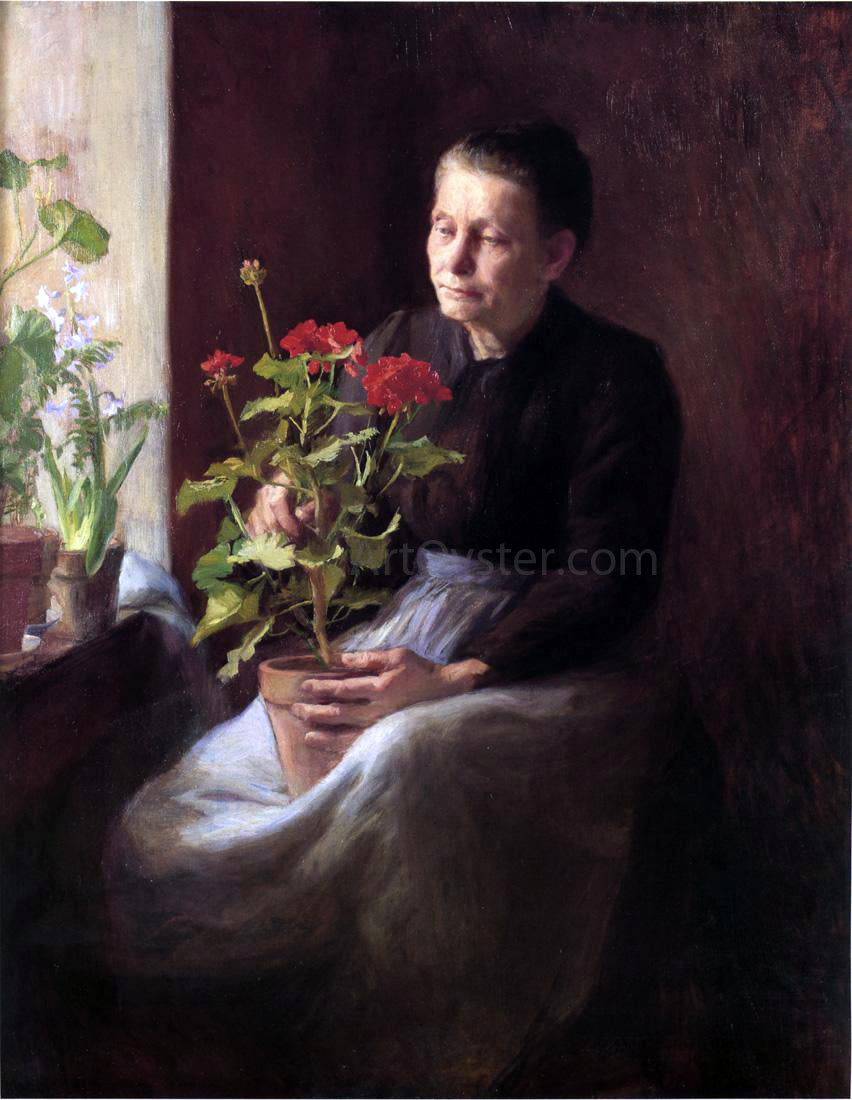 Caroline Lord Woman with a Geranium - Hand Painted Oil Painting