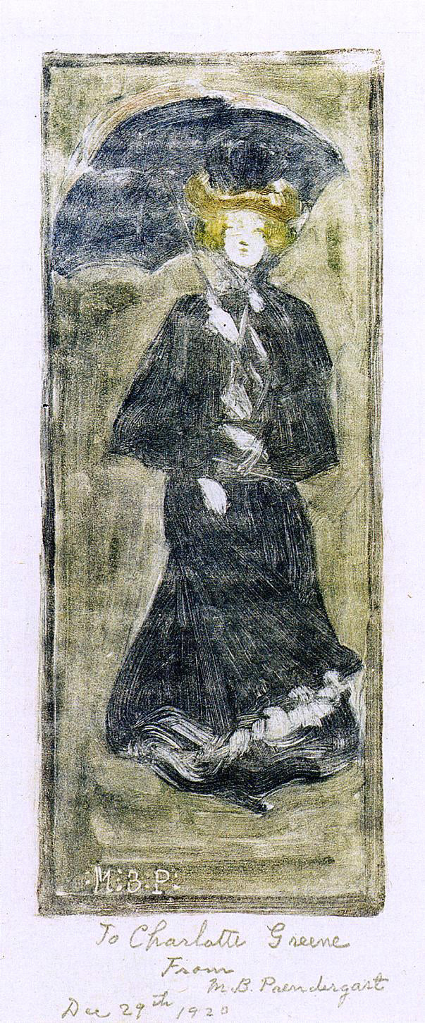 Maurice Prendergast Woman with a Parasol - Hand Painted Oil Painting