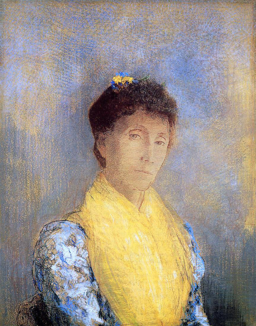 Odilon Redon Woman with a Yellow Bodice - Hand Painted Oil Painting