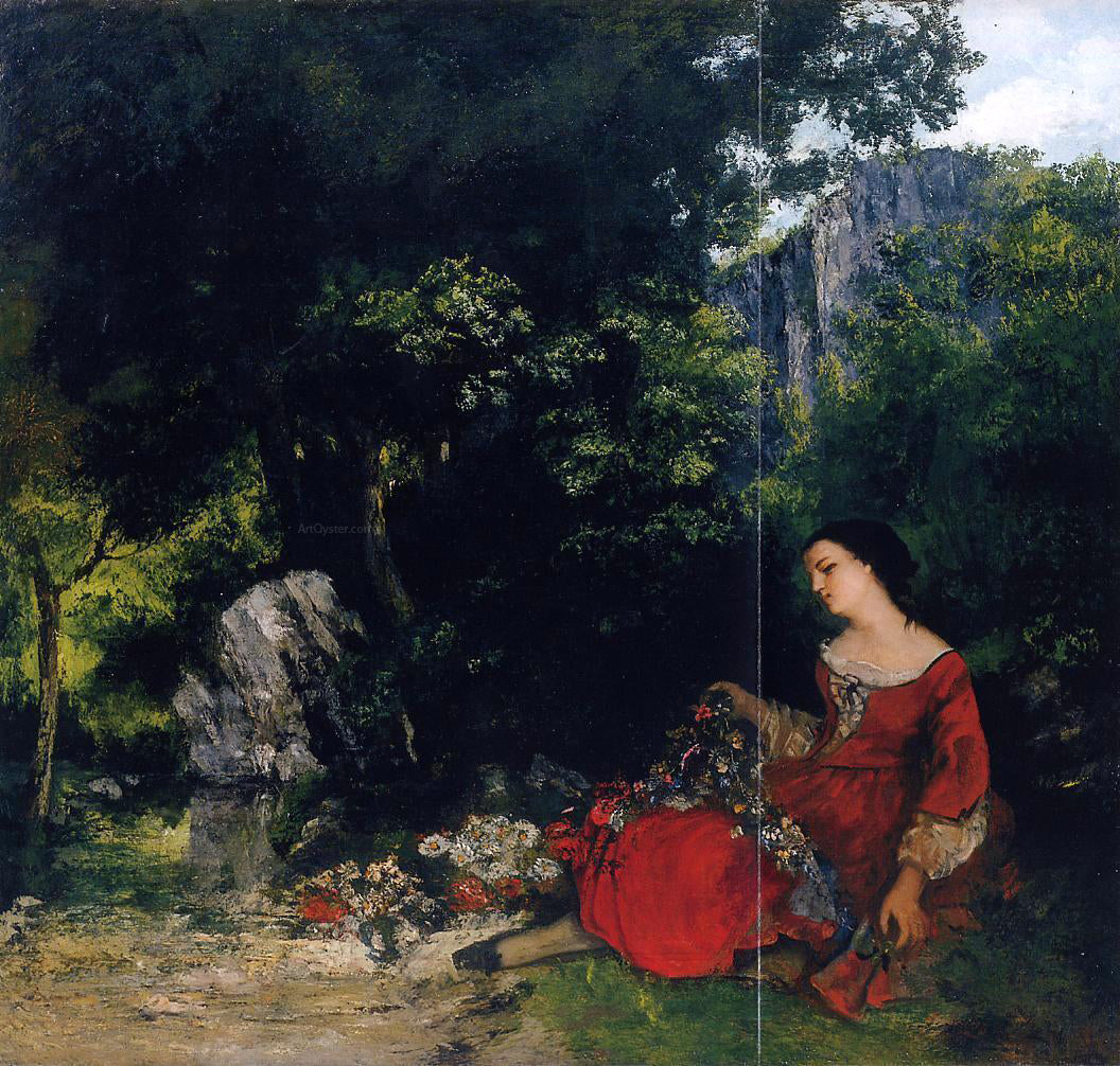 Gustave Courbet Woman with Garland - Hand Painted Oil Painting