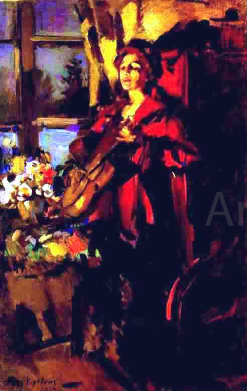 Constantin Alexeevich Korovin Woman with Guitar - Hand Painted Oil Painting