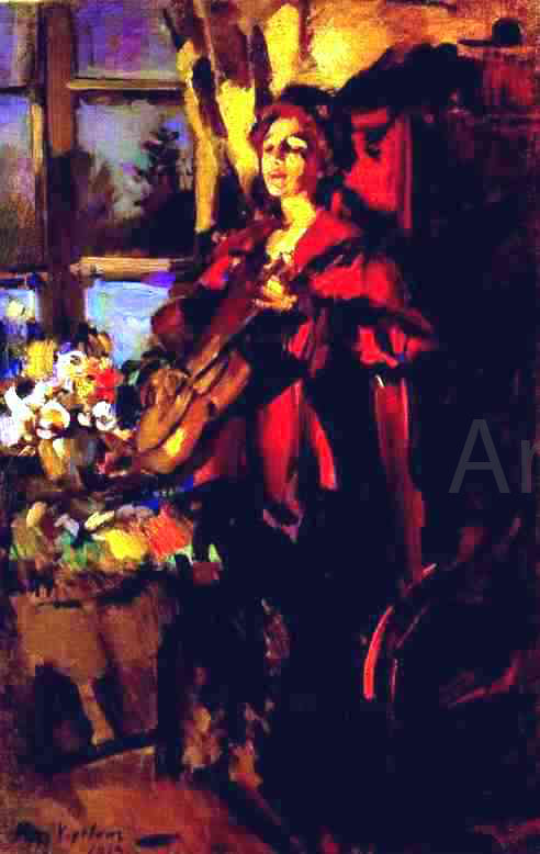  Constantin Alexeevich Korovin Woman with Guitar - Hand Painted Oil Painting