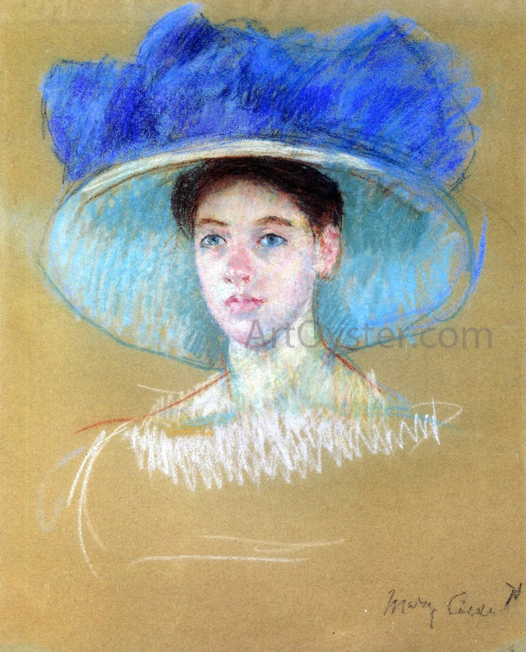 Mary Cassatt Woman's Head with Large Hat - Hand Painted Oil Painting