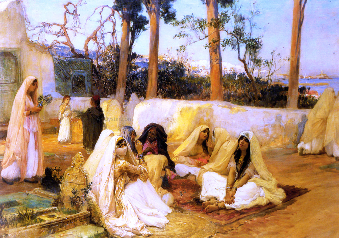 Frederick Arthur Bridgeman Women at the Cemetery - Hand Painted Oil Painting
