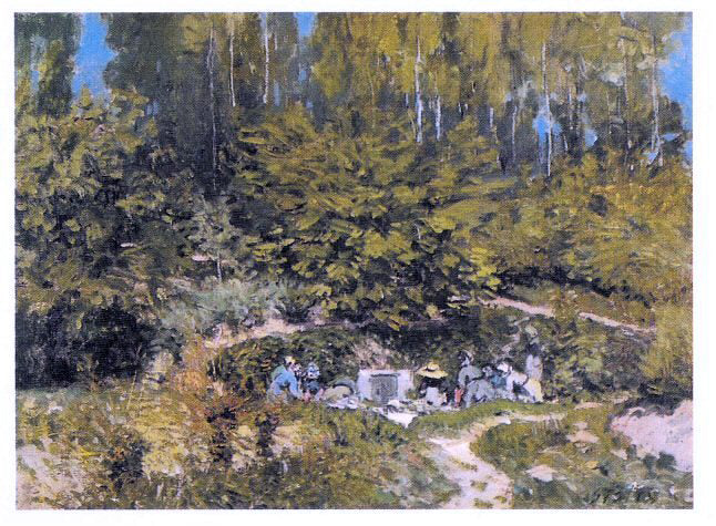 Alfred Sisley Women Laudering - Hand Painted Oil Painting