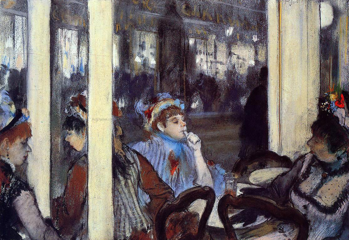 Edgar Degas Women on a Cafe Terrace in the Evening - Hand Painted Oil Painting