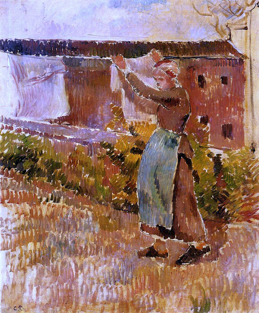 Camille Pissarro Women Tending the Laundry (study) - Hand Painted Oil Painting