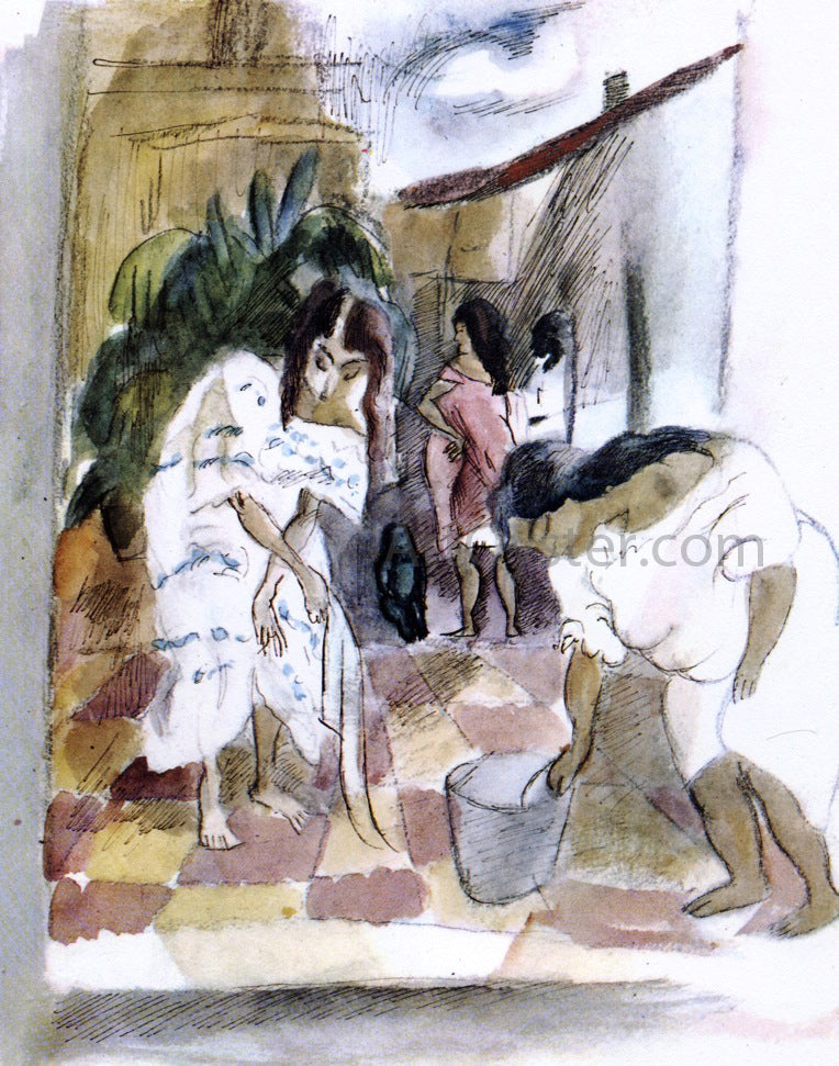 Jules Pascin Women Washing the Floor - Hand Painted Oil Painting
