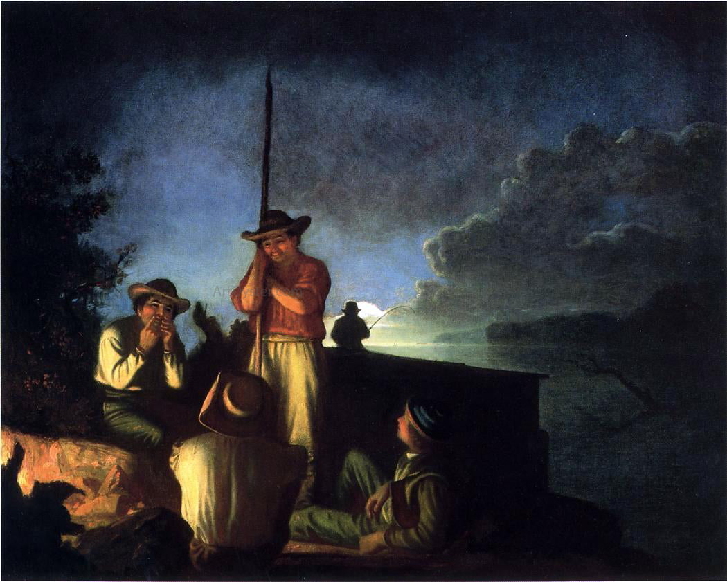 George Caleb Bingham Wood-Boatmen on a River - Hand Painted Oil Painting