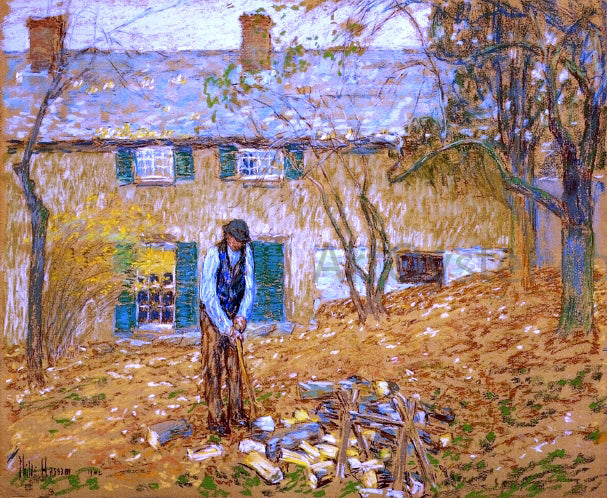 Frederick Childe Hassam A Woodchopper - Hand Painted Oil Painting