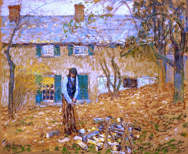  Frederick Childe Hassam A Woodchopper - Hand Painted Oil Painting