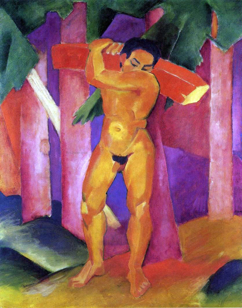  Franz Marc Woodcutter - Hand Painted Oil Painting