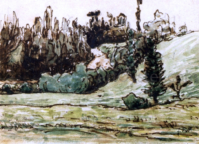 Jean-Francois Millet Wooded Hillside near Vichy - Hand Painted Oil Painting