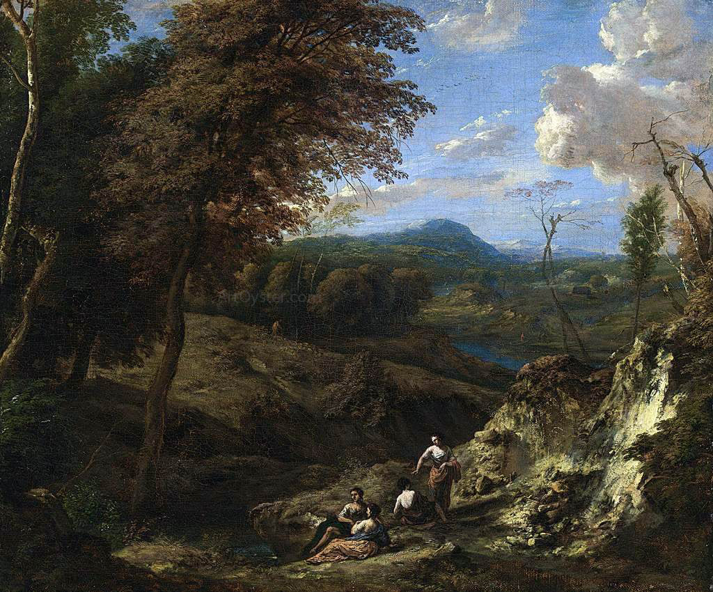 Cornelis Huysmans Wooded Hilly Landscape - Hand Painted Oil Painting