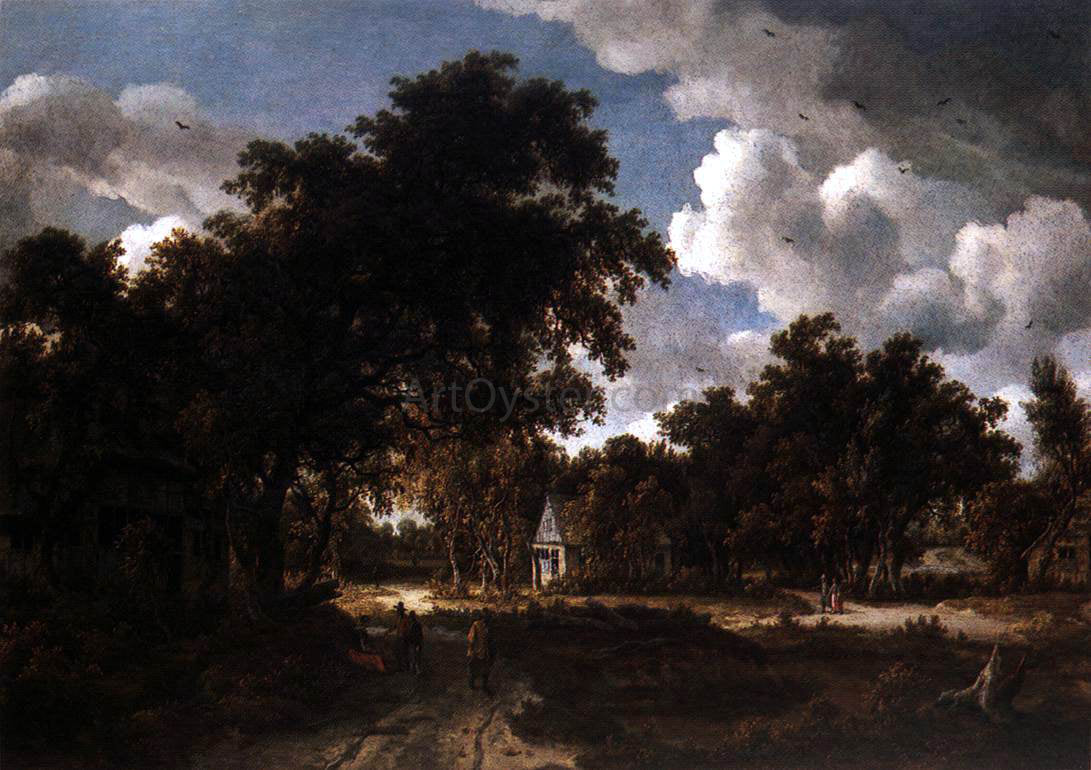 Meyndert Hobbema Wooded Landscape - Hand Painted Oil Painting
