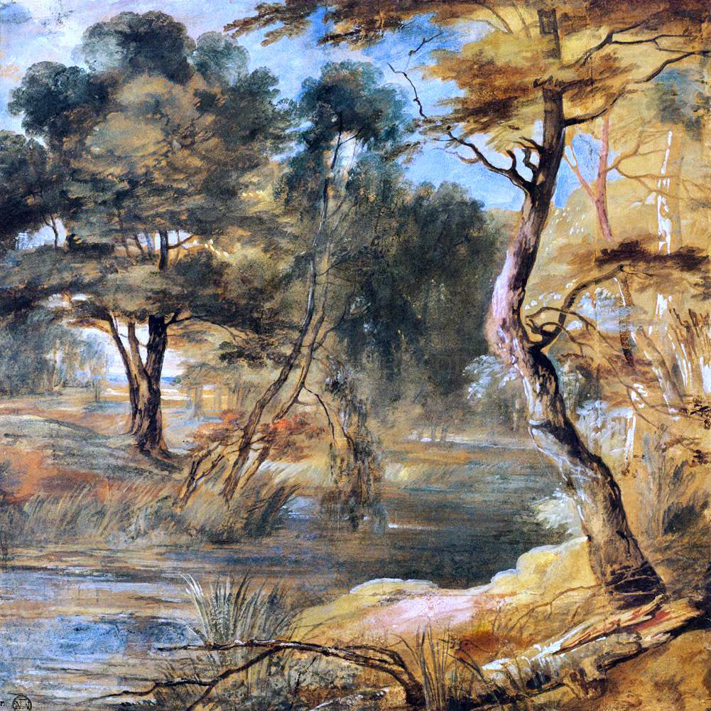 Jacques Fouquier Wooded Landscape with a Stream - Hand Painted Oil Painting