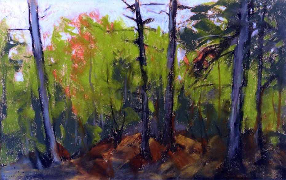Robert Henri Woodland Scene, Monhegan, Maine - Hand Painted Oil Painting