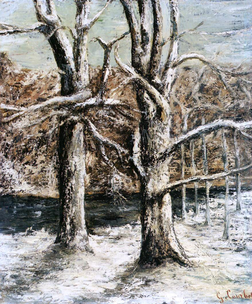 Gustave Courbet Woods in the Snow - Hand Painted Oil Painting