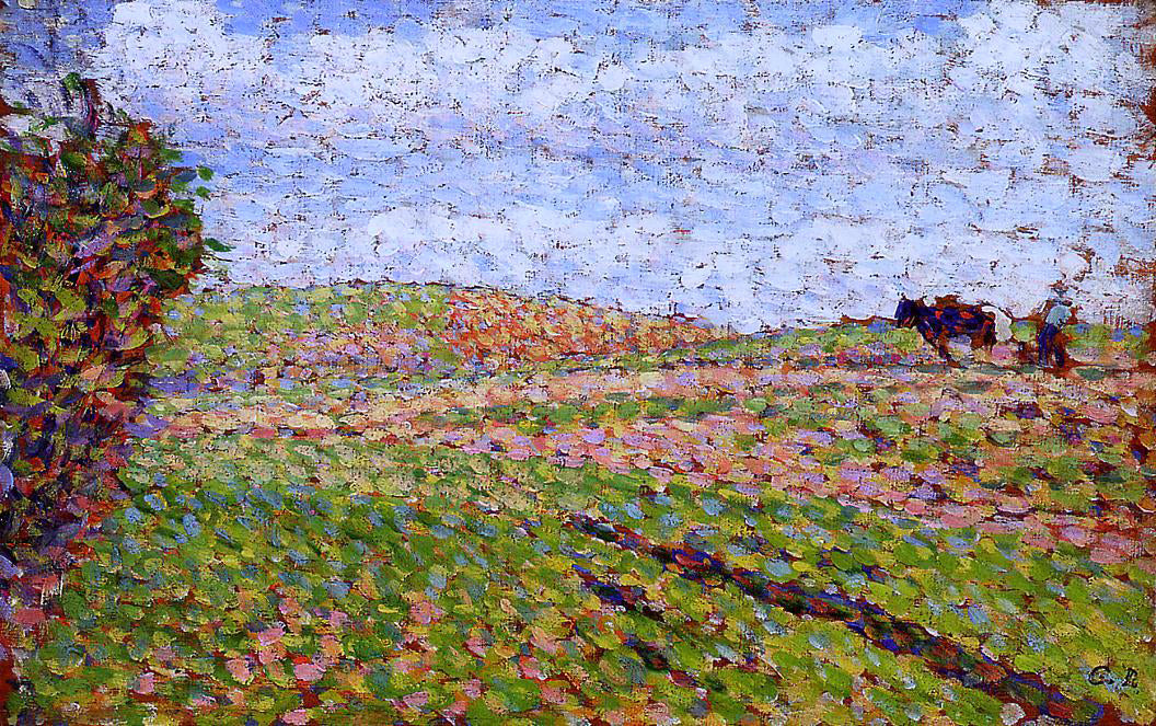 Camille Pissarro Working at Eragny - Hand Painted Oil Painting