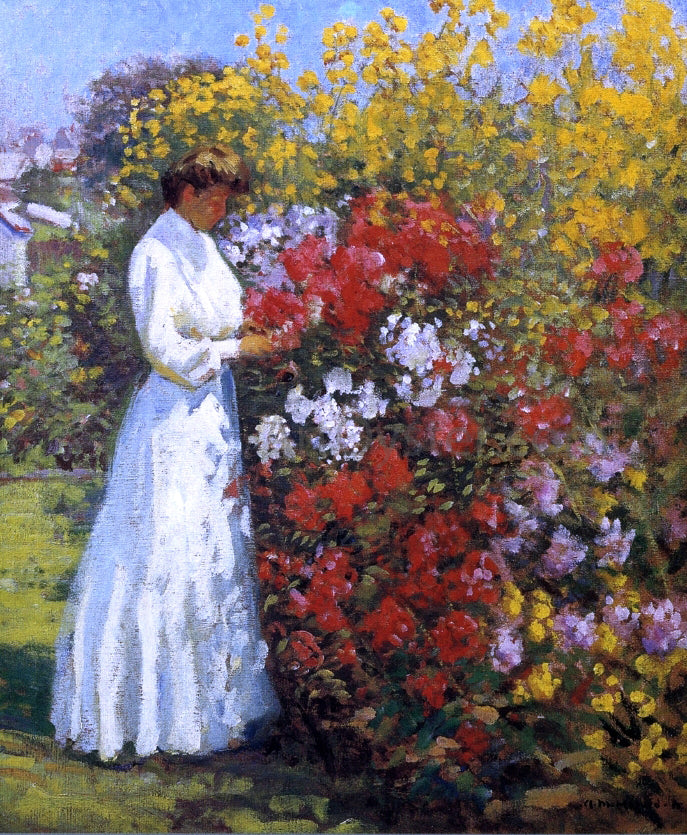 Arthur Merton Hazard Working in the Garden - Hand Painted Oil Painting